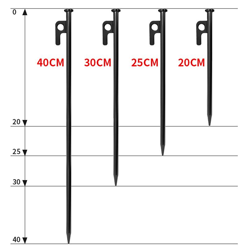 5pcs 20-40CM Metallic Tent Pegs Cast Iron Stakes for Outdoor Canopy Sunshade Accessories