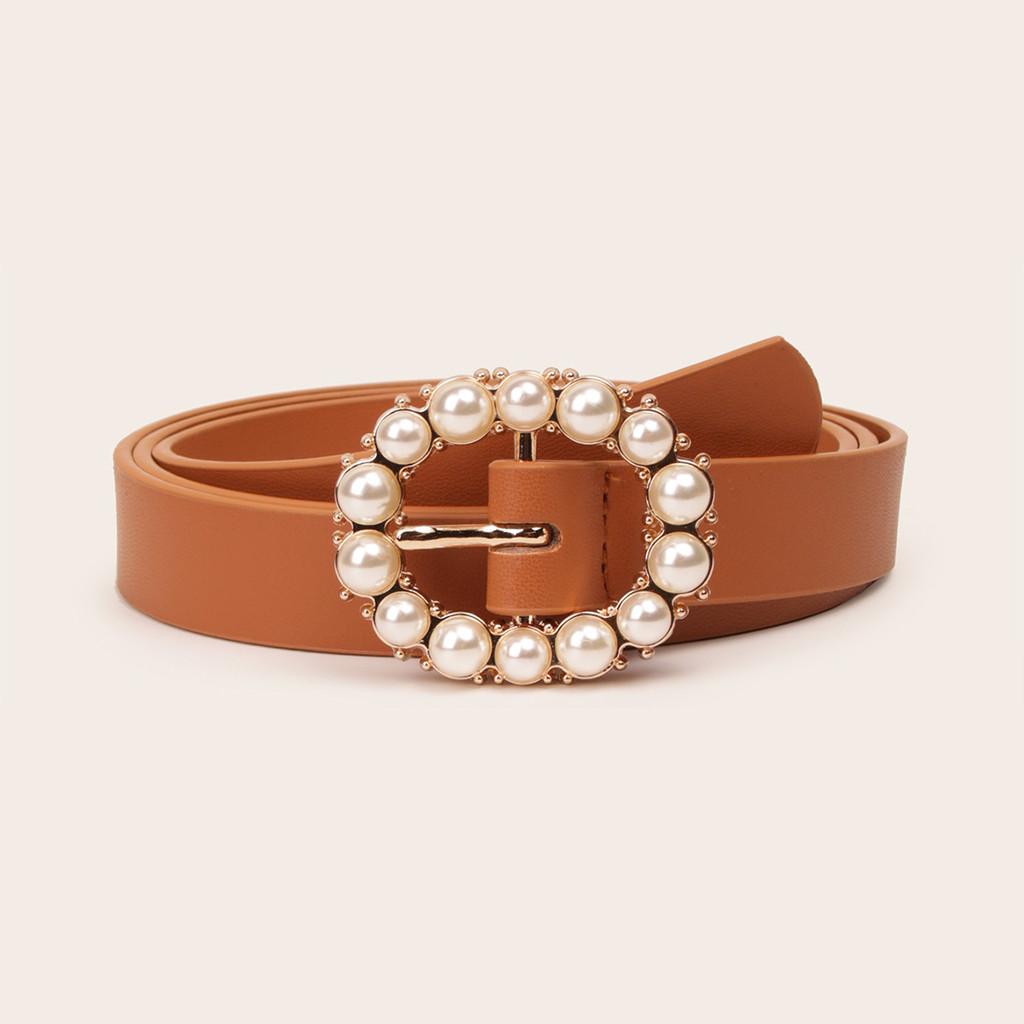 

Elegant Faux Leather Belt For Women With Alloy Buckle For Office And Casual Wear