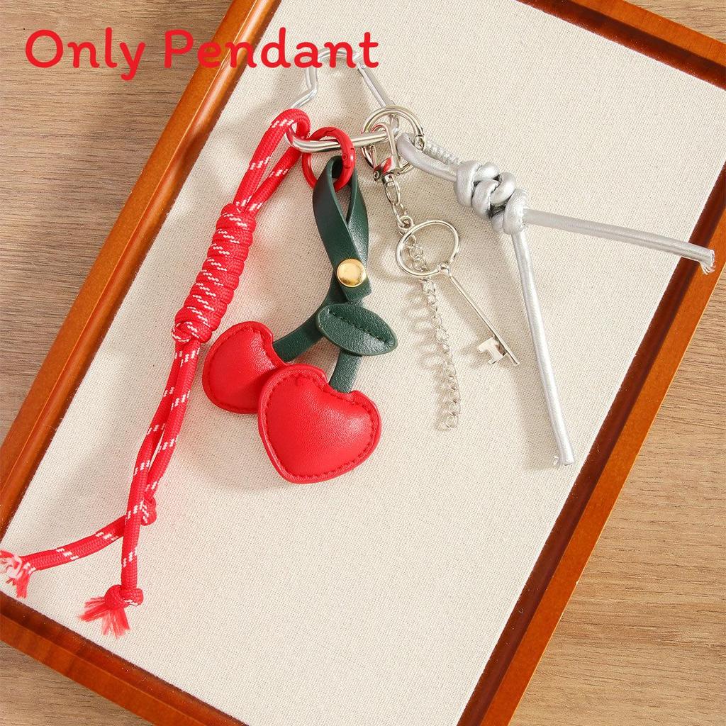 Miu Cherry Keychain Bag Charm With Retro Pu Material For Cute Spring Fashion