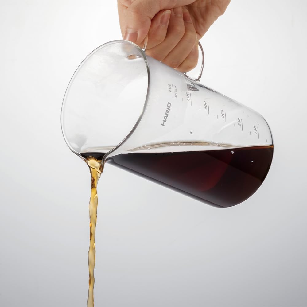 HARIO Beaker Server Crafts Science Capacity 600ml Transparent with Measuring Memory Heat Resistant Glass Made In Japan BV-600