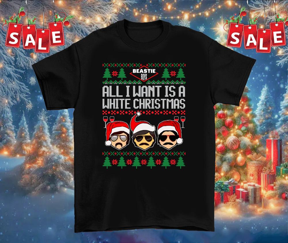 All I Want Is A White Christmas Beastie Boys Unisex Black T-Shirt All Size PR867 Unisex T-Shirt M