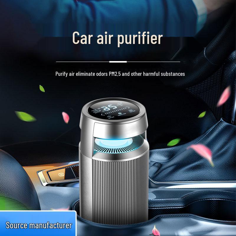 Compact Aluminum Alloy Smart Car Air Purifier for Home and Vehicle Use
