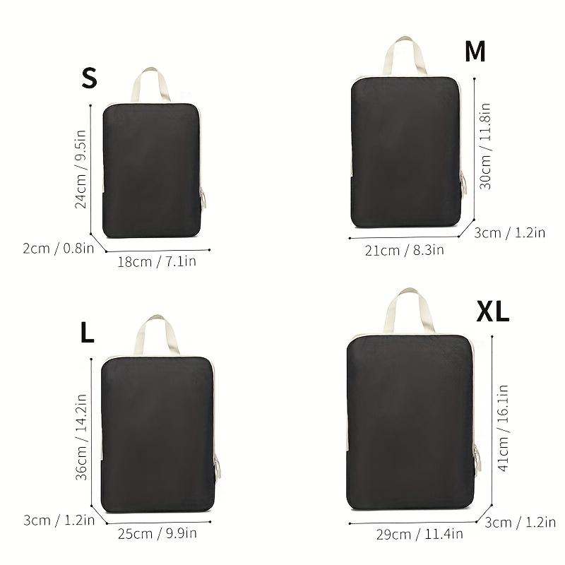 4pcs Compressible Clothing Storage Bags - Durable Polyester Empty-Save Tissue Bags, Stackable Travel and Trunk Storage Solutions