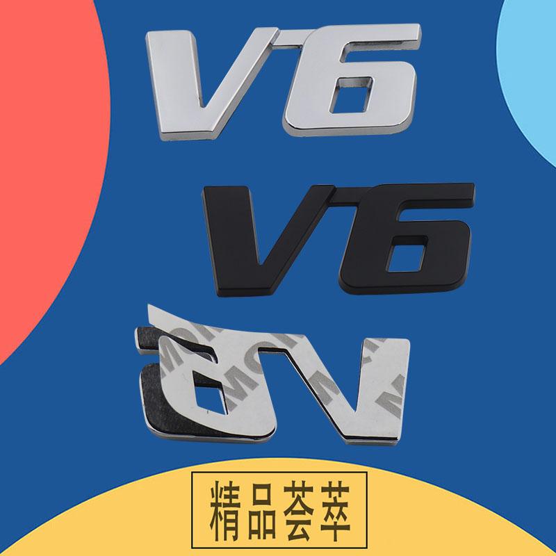 3D Premium V6 V 6 Sport for Car Engine Hood Fender Trunk Tail Rear Decal Emblem Badge Sticker