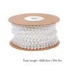 EXCEART Artificial Pearl Chain, Beaded Chain, Pearl Braid Chain, Obi-jime, 4mm Pearls, White Pearls, Craft Decoration, Pearl Garland, 10m, DIY, Handma