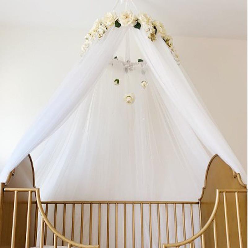 

Children s Tent Rose Wreath Mesh Baby Mosquito Net Dome Hanging Decoration 20*25*3 білий
