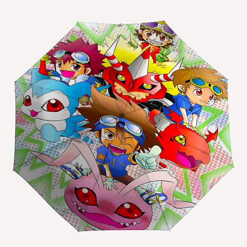 1pc Digimon Adventure Outdoor Umbrella - Automatic Opening/Closing, Portable 3-Fold Design with Metal Frame - Perfect Gift for Fans, Travelers, Everyd
