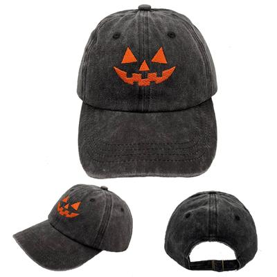 Pumpkin Embroidered Baseball Caps for Men Women Washed Cotton Unisex Hat Hip Hop Vintage Knight Hats Funny Halloween Accessories