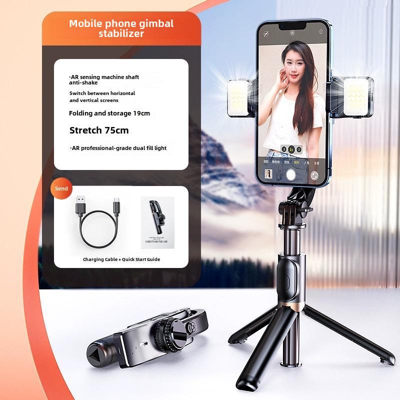 CYKE Håndholdt Gimbal Stabilisator: Uttrekkbar selfiestang, skrivebordsmobilholder, anti-riste live-stativ