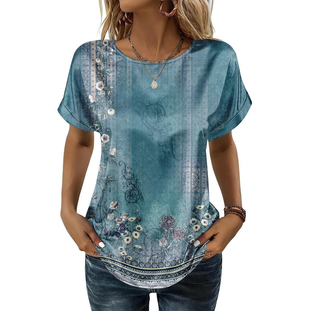 Women's Fashionable Casual Vintage Printed Top