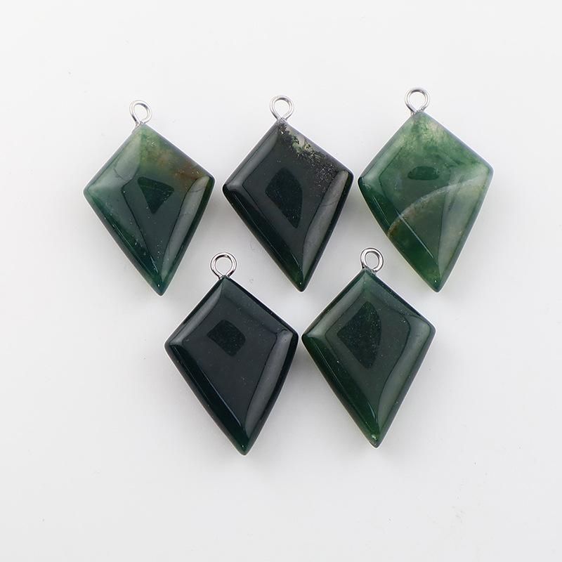 Natural Stone Rhombus Crystal Pendant for DIY Jewelry