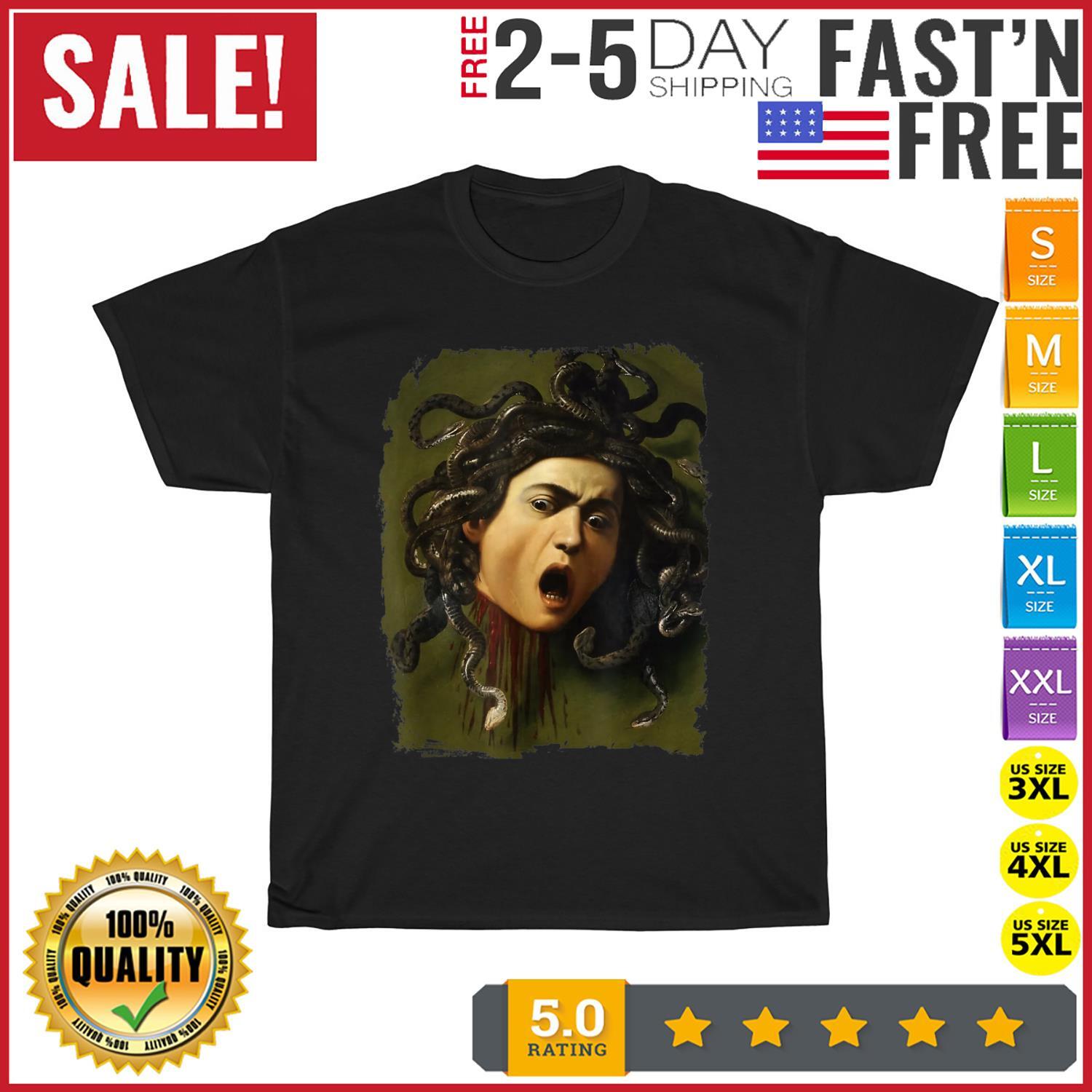 Medusa by Caravaggio Vintage T Shirt Mens Womens Tees Top Men Fashion 2023 Women T Shirt Mens Womens Tees Top Short Sleeve 2XL