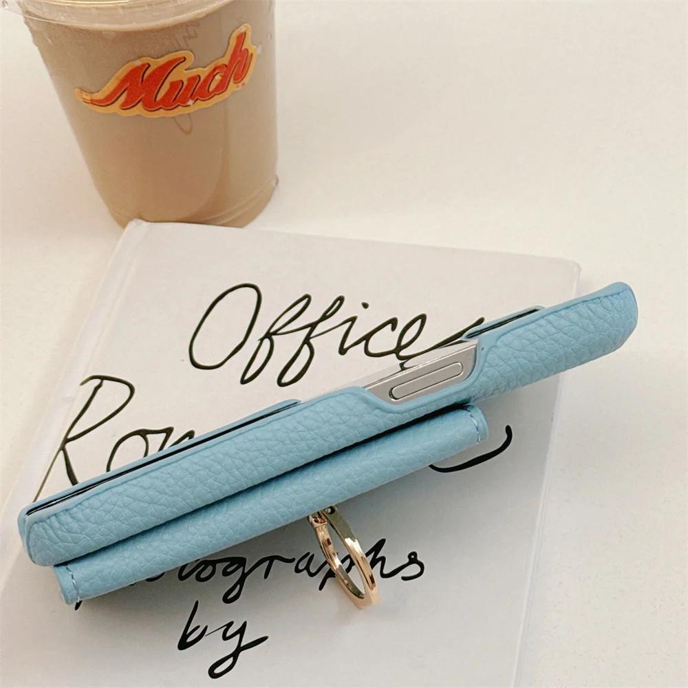 Ring with Card Holder Phone Case for IPhone 15 14 11 Pro Max 13 12 Mini XR XS X Max 8 7 Plus PU Leather Shockproof Shell Cover