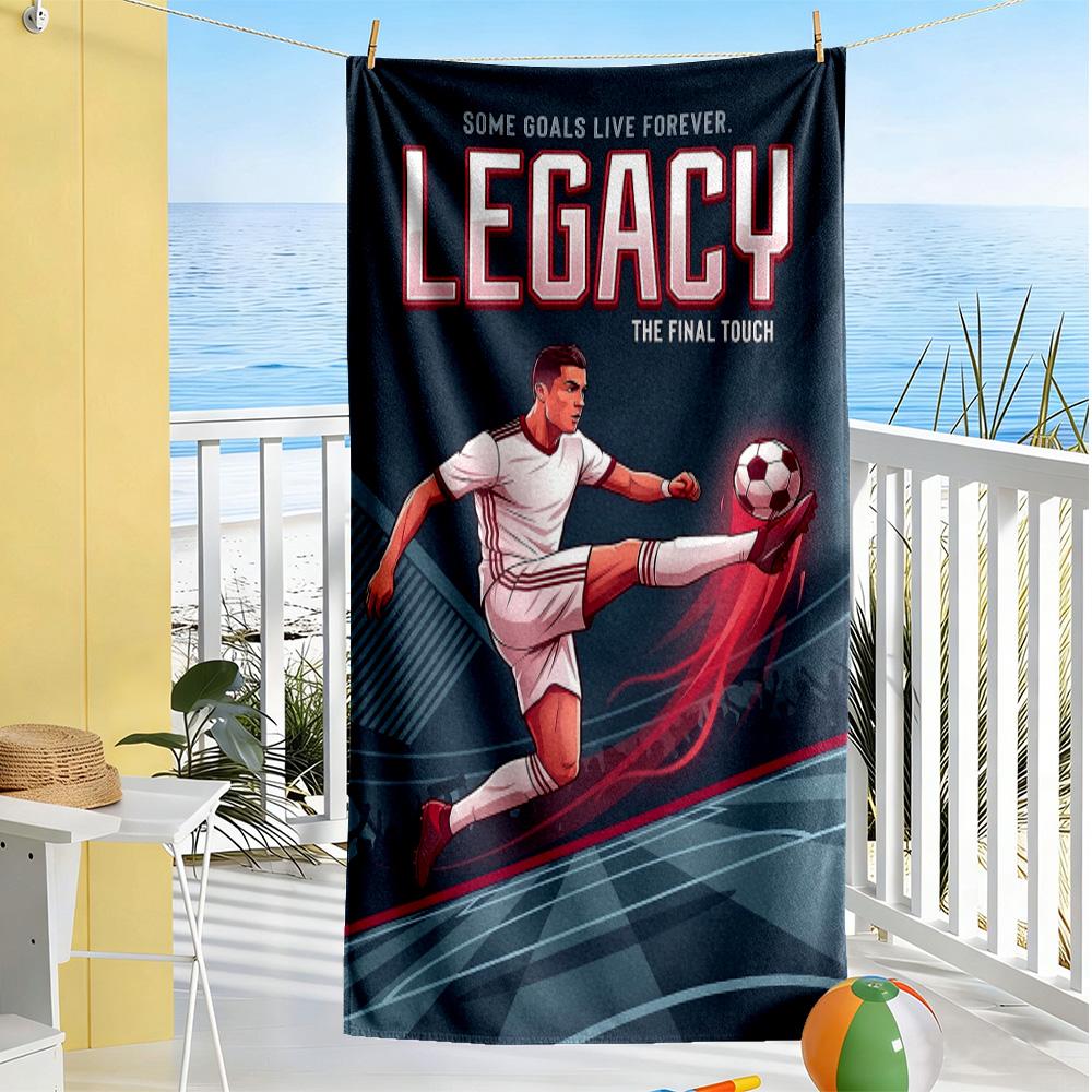 Ronaldo Cr7 Leggenda del Calcio Telo da Spiaggia Alta Assorbenza & Asciugatura Rapida Confortevole Leggero