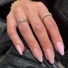Removable French Pink Edge Solid Color False Nail Tips Stickers