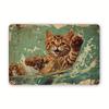 1pc WhimsyCat Vintage Metal Tin Sign, Playful Kitten Bathing Art, 30.48x20.32 Cm Iron Wall Decor for Home, Bar, Cafe, Indoor/Out