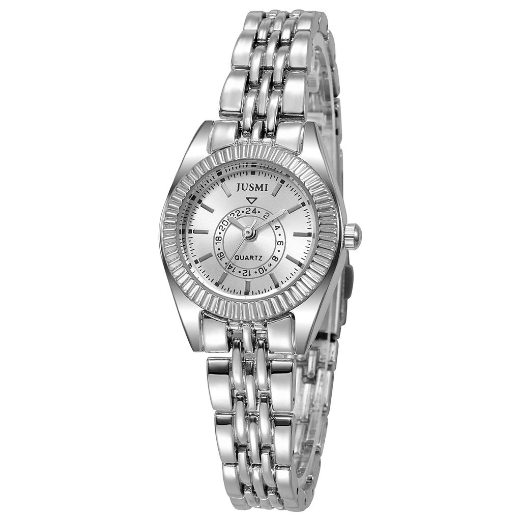 Light luxury fashion ladies quartz watch line scale alloy steel belt, suitable for daily wear, anniversary, Christmas gift