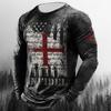 Men ‘s Vintage Long Sleeve T Shirt 3D Print Spring Autumn Hip Hop Streetwear O-Neck T Shirts Loose Tops Tees Men Clothing