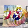 Sailor Moon Sailor Moon pattern Flannel Blanket, High quality Comfortable for All Seasons, Home Decor, Warmth and Comfort, Perfect for Gifts.