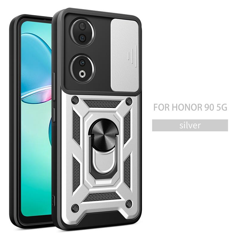 Pouzdro pro Honor 90 Slide Objektiv fotoaparátu Armor Nárazuvzdorné Pouzdro na telefon Honer 90 Honor90 5G Ochranný magnetický kroužek s držákem