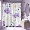 Light Purple Watercolor Floral Shower Curtain Lavender Lilac Spring Summer Modern Minimalist Flower Shower Curtains for Bathroom