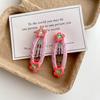 Korean Style Embroidered Flower Hair Clip for Girls - Cute Fabric Hairpins