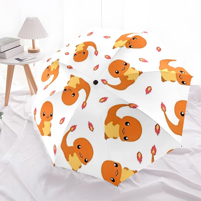 1pc Charmander, Pokémon Automatic Umbrella 8-Bone Design Compact Gear for Outdoor Travel, Perfect Helloween Chrismas Gift for Friends or Family yy2508