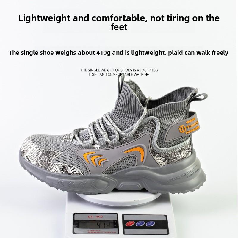 Men's Safety Shoes New Steel Toe Cap Men Footwears Puncture-Proof Anti-smash Work Shoes Men Women Working Shoes Breathable Soft