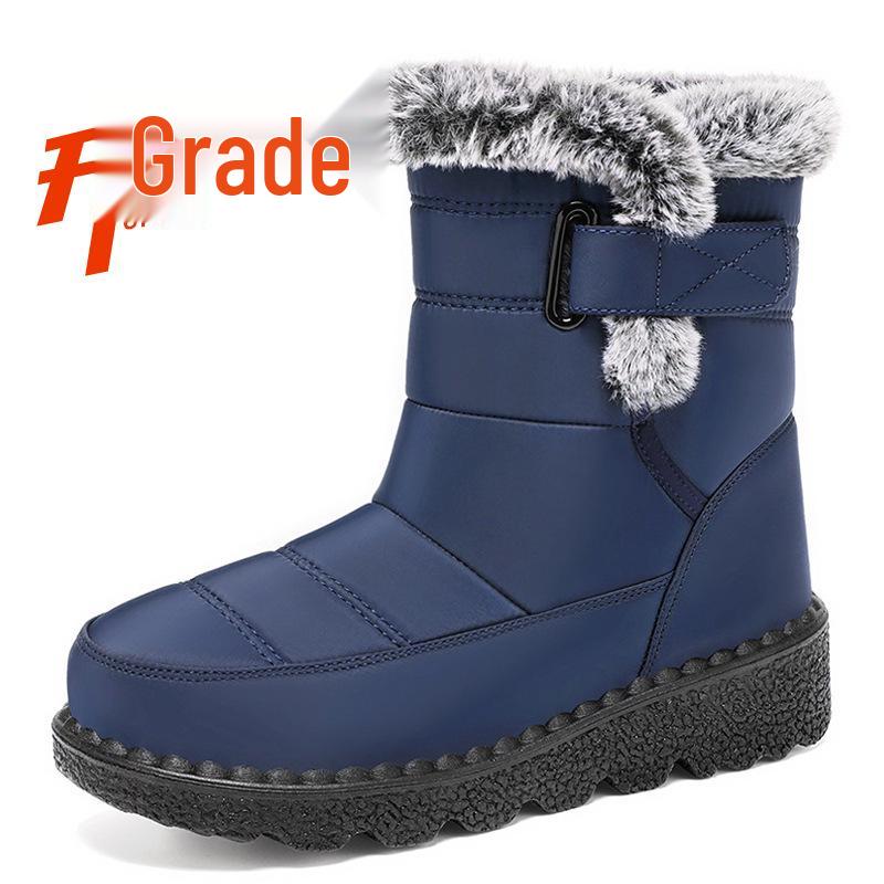Women's High-Top Winter Snow Boots with Thick Velvet Lining for Warmth and Comfort