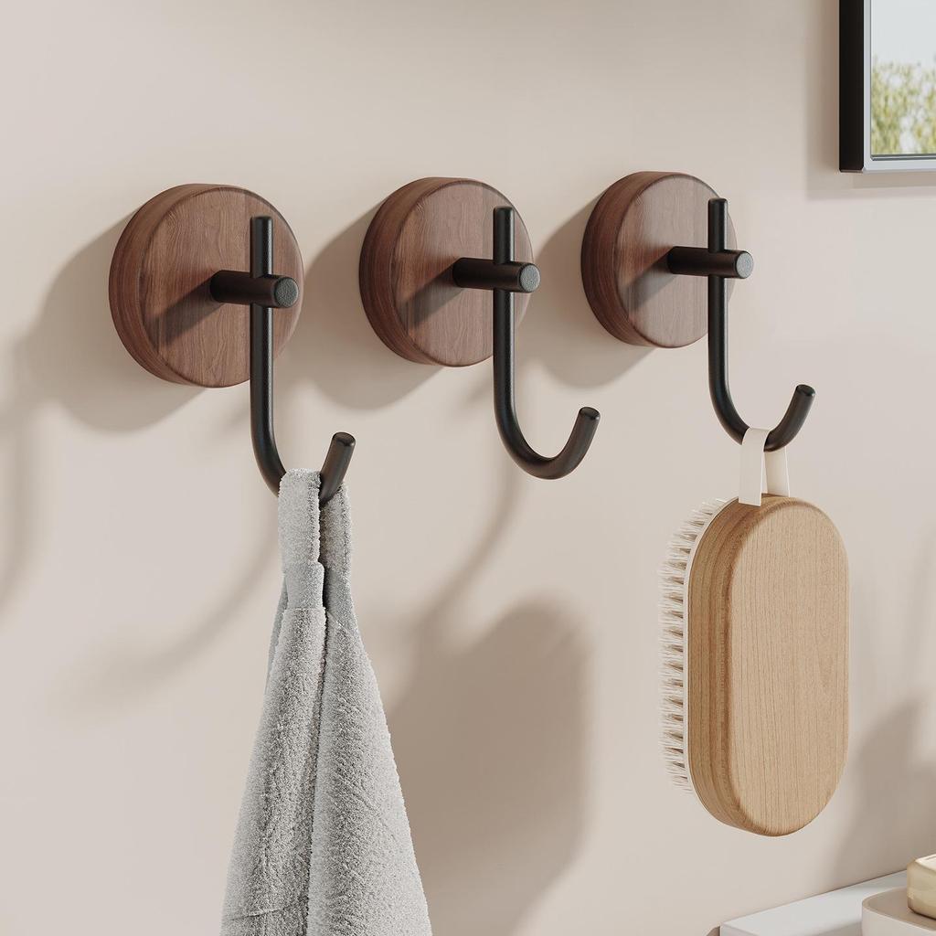 וו קיר מתכתי מעץ מלא דביק לדלת כניסה ולקיר