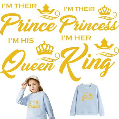 Letter Patch Gold Princess Queen Parches Ropa Diy Heat Transfer Clothes Stickers Patches For Clothing Thermal Press