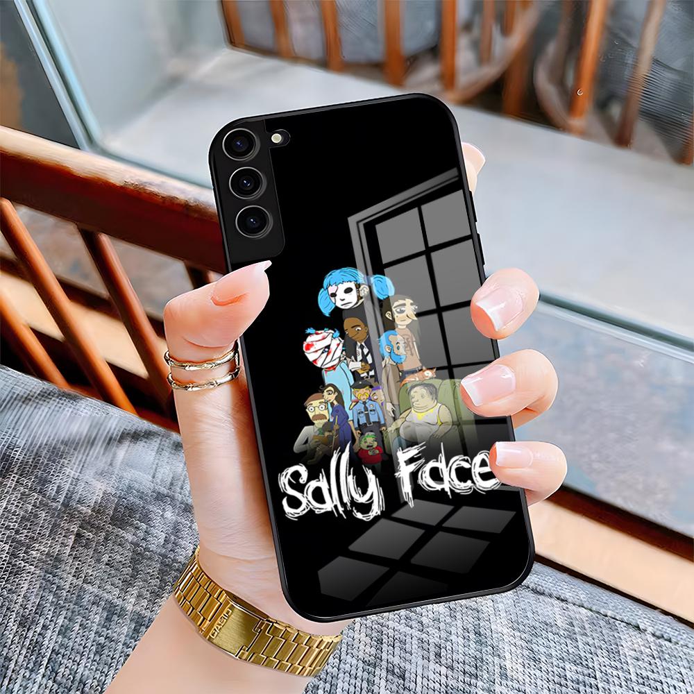 

S-Sally Face Game Phone Case For Samsung A25 A13 A33 5G A54 A36 A35 A56 A52 A14 Shockproof Glass Cover Samsung A05
