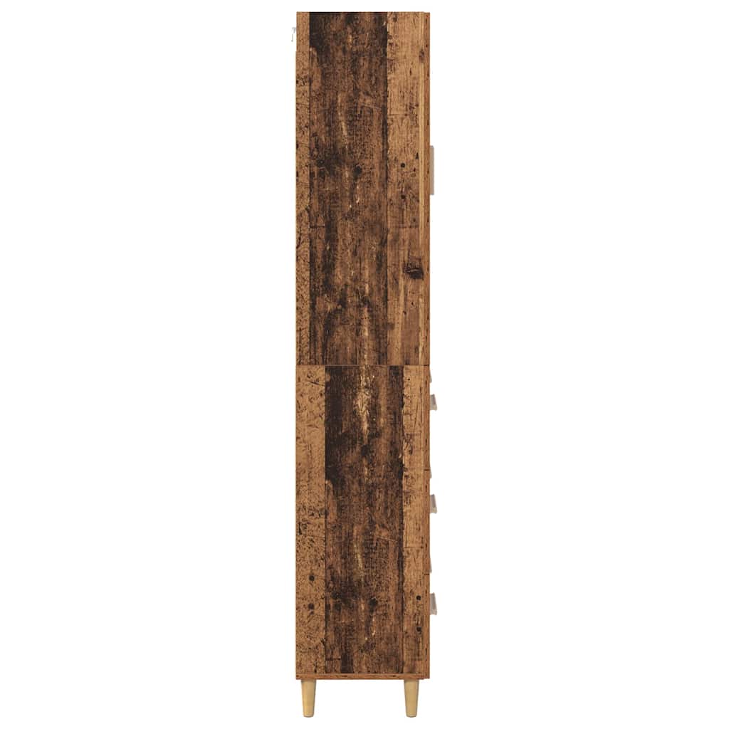 Highboard Reclaimed Wood 69.5 x 34 x 180 cm Engineered Wood and Glass