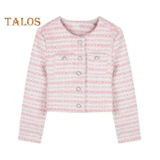 

Осенне-весенняя женская куртка в стиле ретро с пуговицами, круглым вырезом, однобортная, с нагрудными карманами, длинными рукавами, свободное пальто для поездок на работу и свиданий S розовый