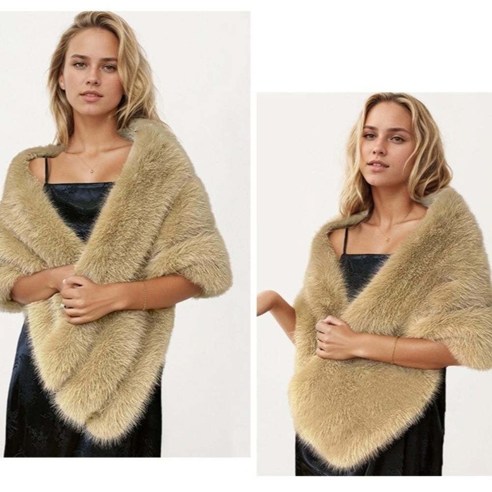 Korean Style Faux Fur Scarves Soft Cloak Bride Shoulder Fake Collar Plush Shawl Ladies/Girls