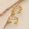 HECHENG, MOMO Letter Ring 18K Golden Plated with CZ Stone Simple And Elegant Women's Birthday Zircon Gift 1 Pcs
