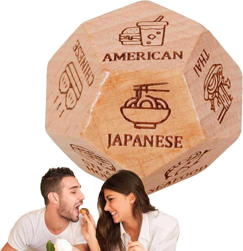Food Dice Food Dicesion Game Wooden Dice Couple Date Night Ideas Funny Gift for Couples Anniversary Halloween Valentines Day
