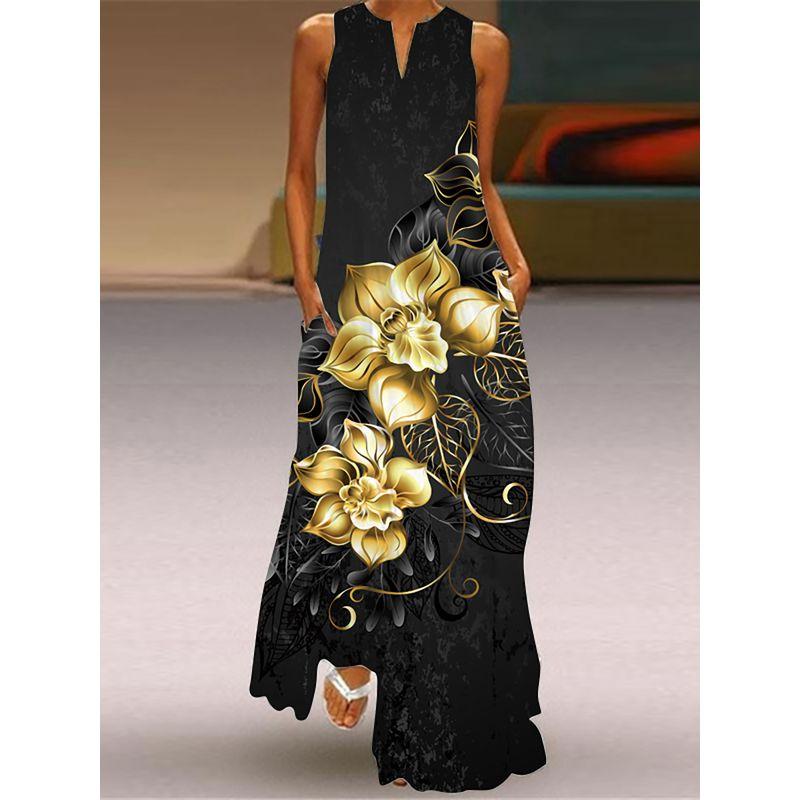 Dress Women Summer Print Long Beach Holiday Loose 3D Skirt