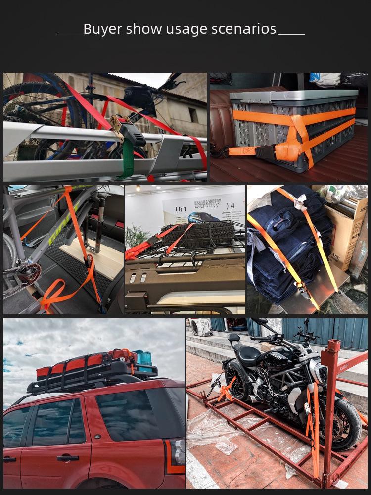 25mm Polyester Ratchet Tie Belt with Hook Tensioner for Motorcycle Shipping