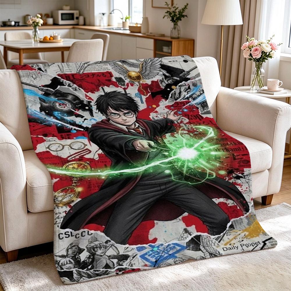 Harry'S Hogwarts Adventure Flannel Blanket Soft Comfortable Fleece Blanket For Living Room Sofa Nap Home Decor Memorial Gift