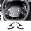 Real Carbon Fiber Steering Wheel Button Cover Trim For C8 Corvette -2025 US