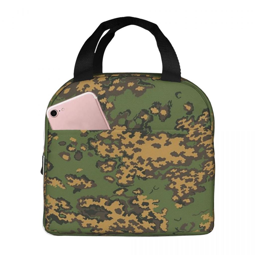 Splintertarn German WW2 Camouflage Army Military Camo Insulated Lunch Bag for Women Office Cooler Thermal Food Box Tote Portable