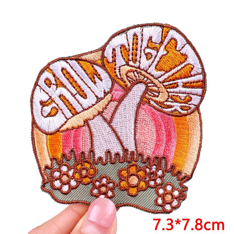 Cartoon /Letter Patch Positive Letter Slogan Embroidered Patches For Clothes Iron On Patches For Clothing Jackets Sew Diy 