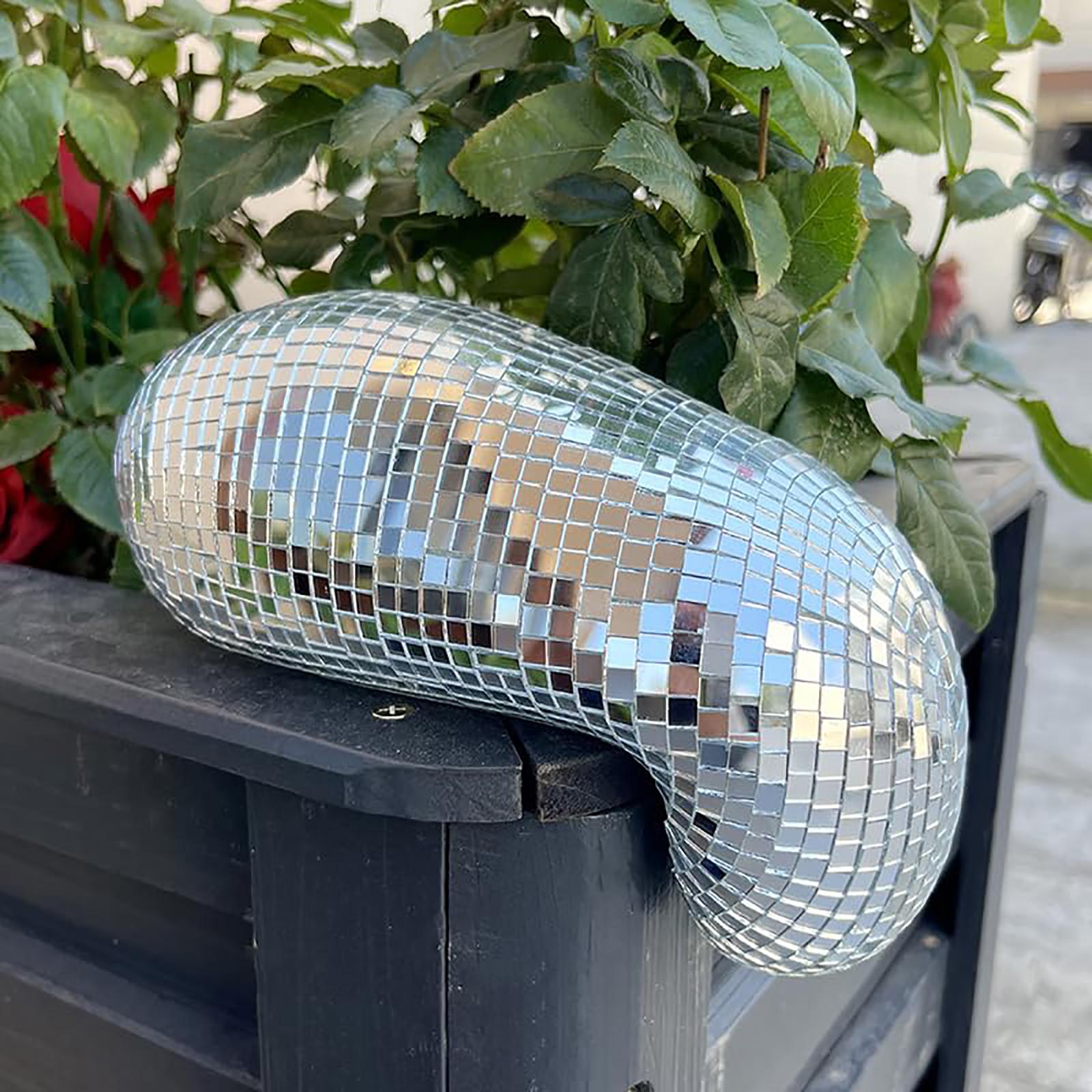 

Современное украшение стены диско-шаром Минималистичный дизайн дома Флэш-шар Мигающий свет Отражение Художественная скульптура One Size серебряный