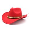 Foldable Portable Wide Brim Tibetan Retro Ethnic Spring Woolen Western Cowboy Big Edge Visor Top Hat Unisex Sun Visor Sun Hat