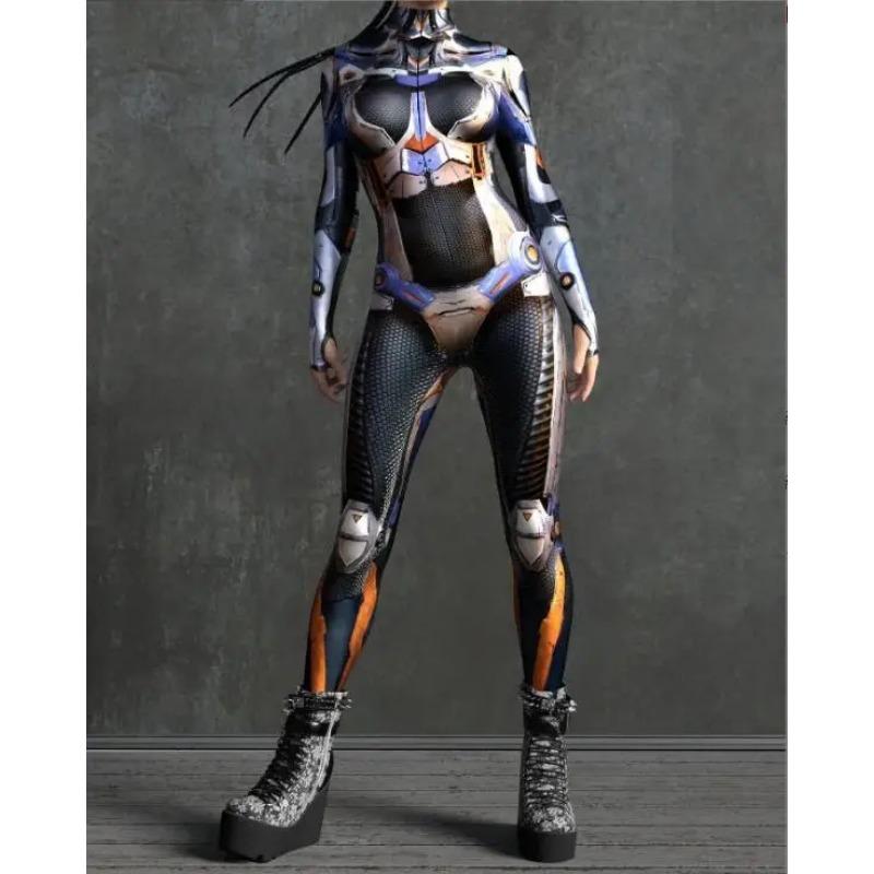 Super cool armură mecanică femei Cosplay punk salopetă costum elastic petrecere de vacanță fancy performanță body barceloane zentai