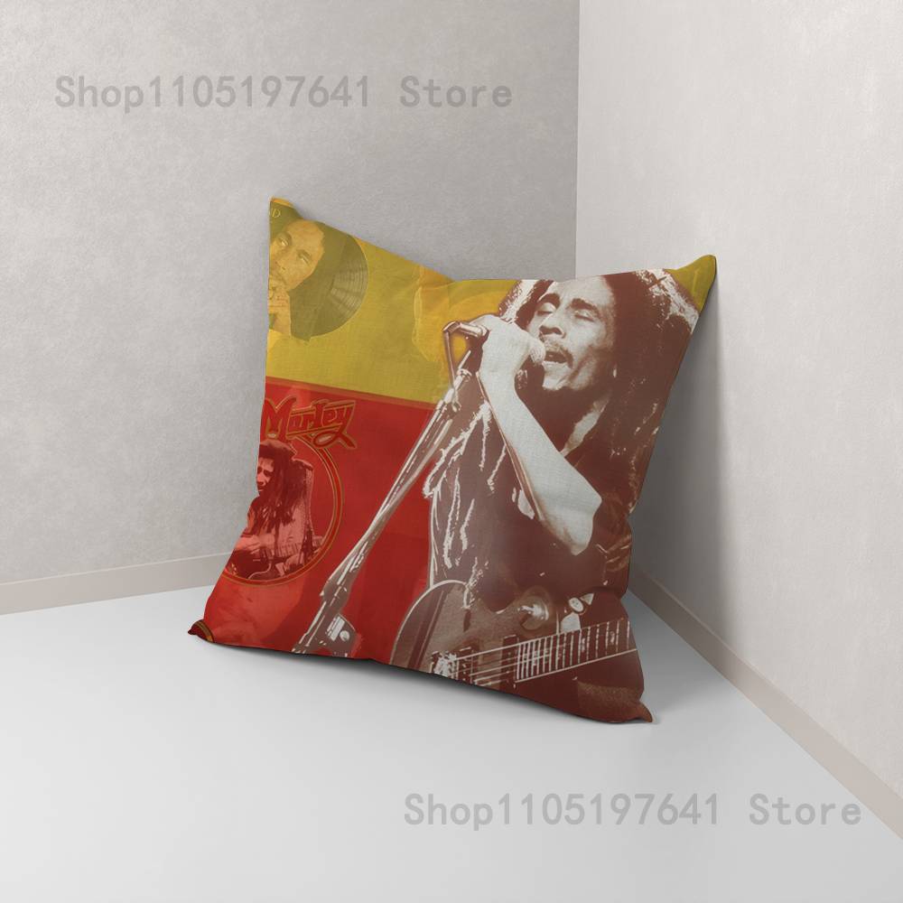 Bob Marley Rasta Lion Pillow Case For Sofa Decor Car Office Room Printing Cushion Cover Decorations and Protector