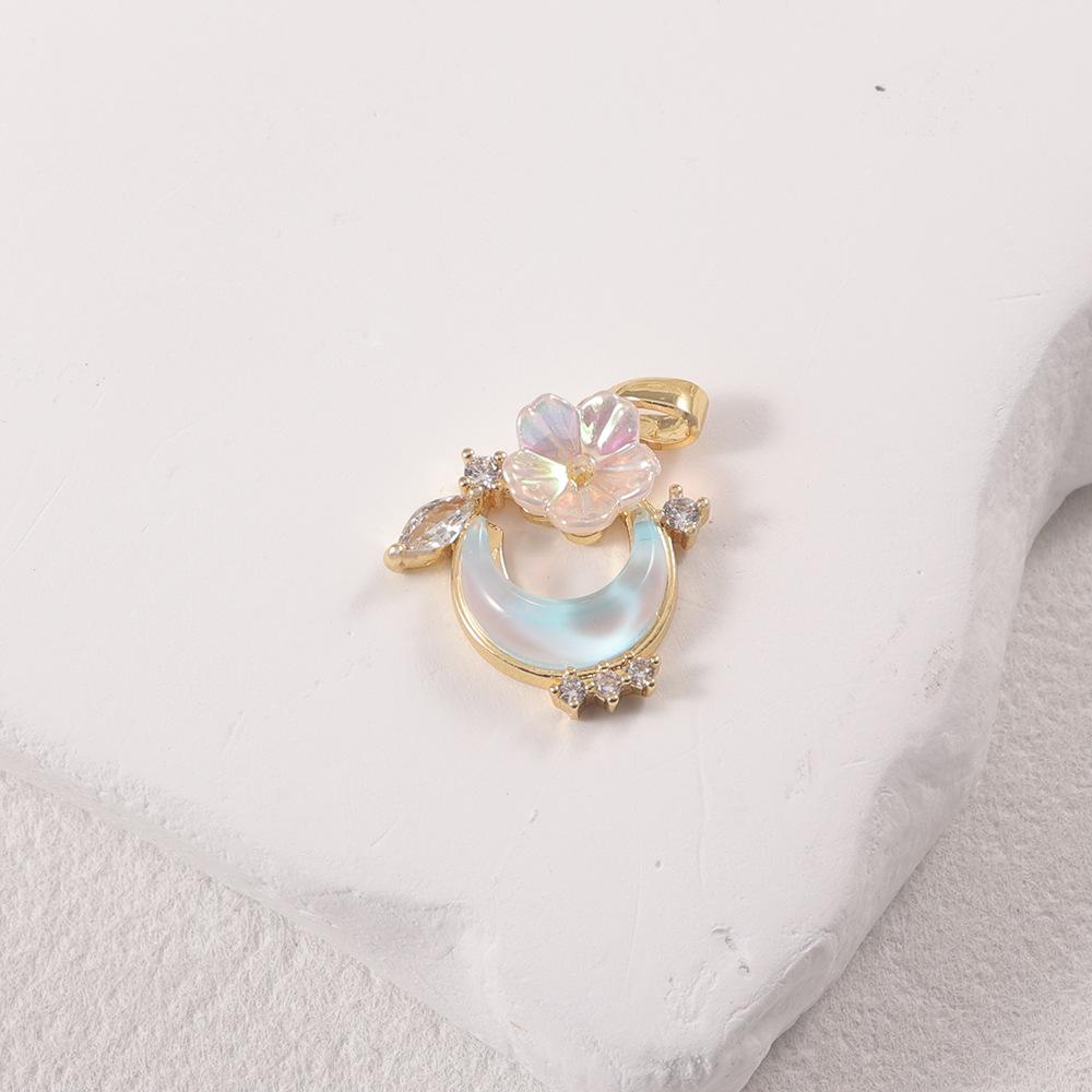 Elegant Moon Opal Diamond-Inlaid Pendant Necklace for Women - Double Color Options
