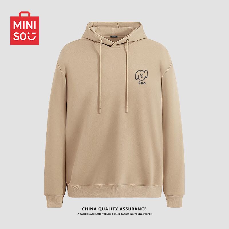 

MINISO Men s Casual Hooded Pullover Sweatshirt with Cute Dog Diary Graphic 2XL