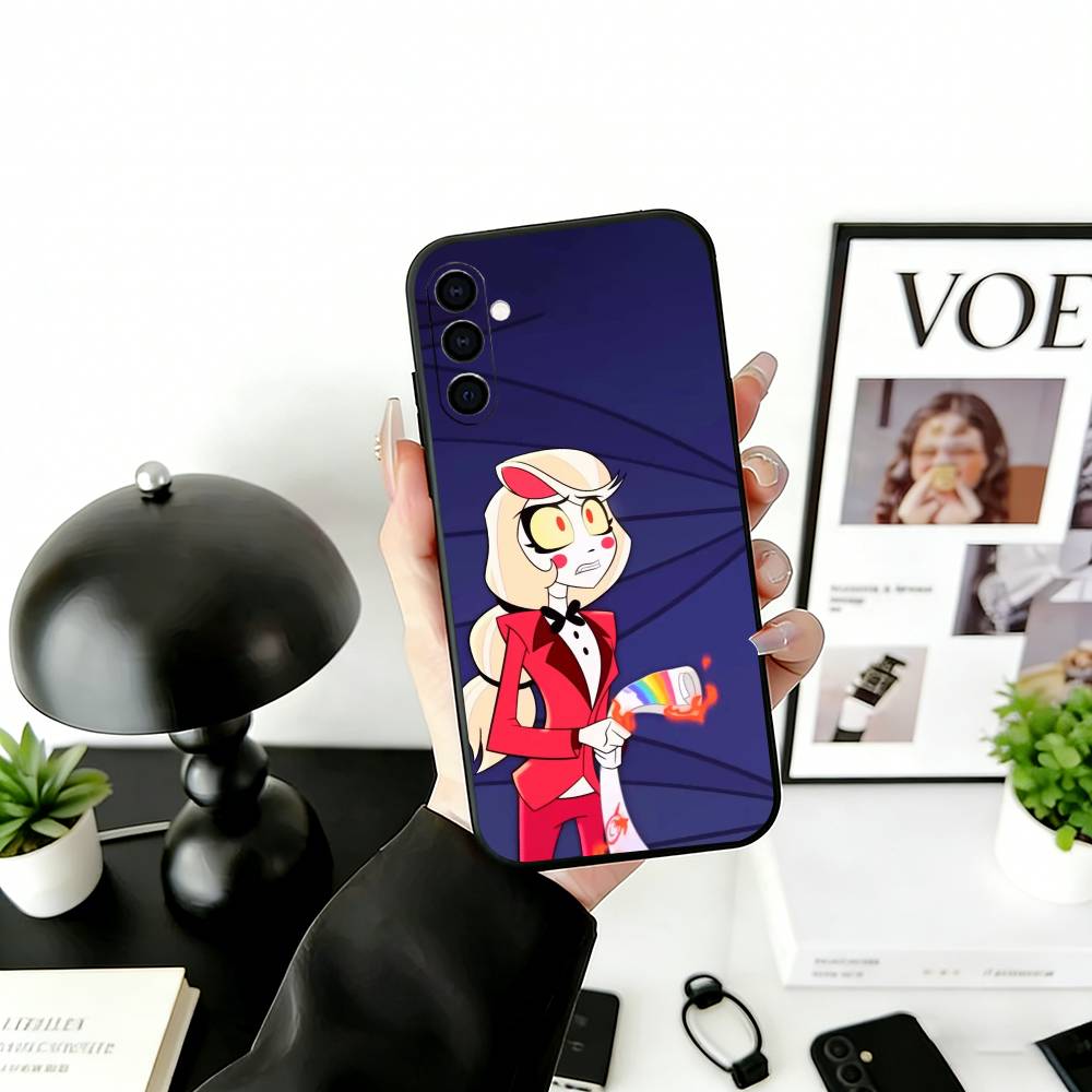 H-Hazbin C-Charlie Phone Case Black Silicone Soft For Samsung Galaxy A73,A72,A71,A70,A53,A52,A51